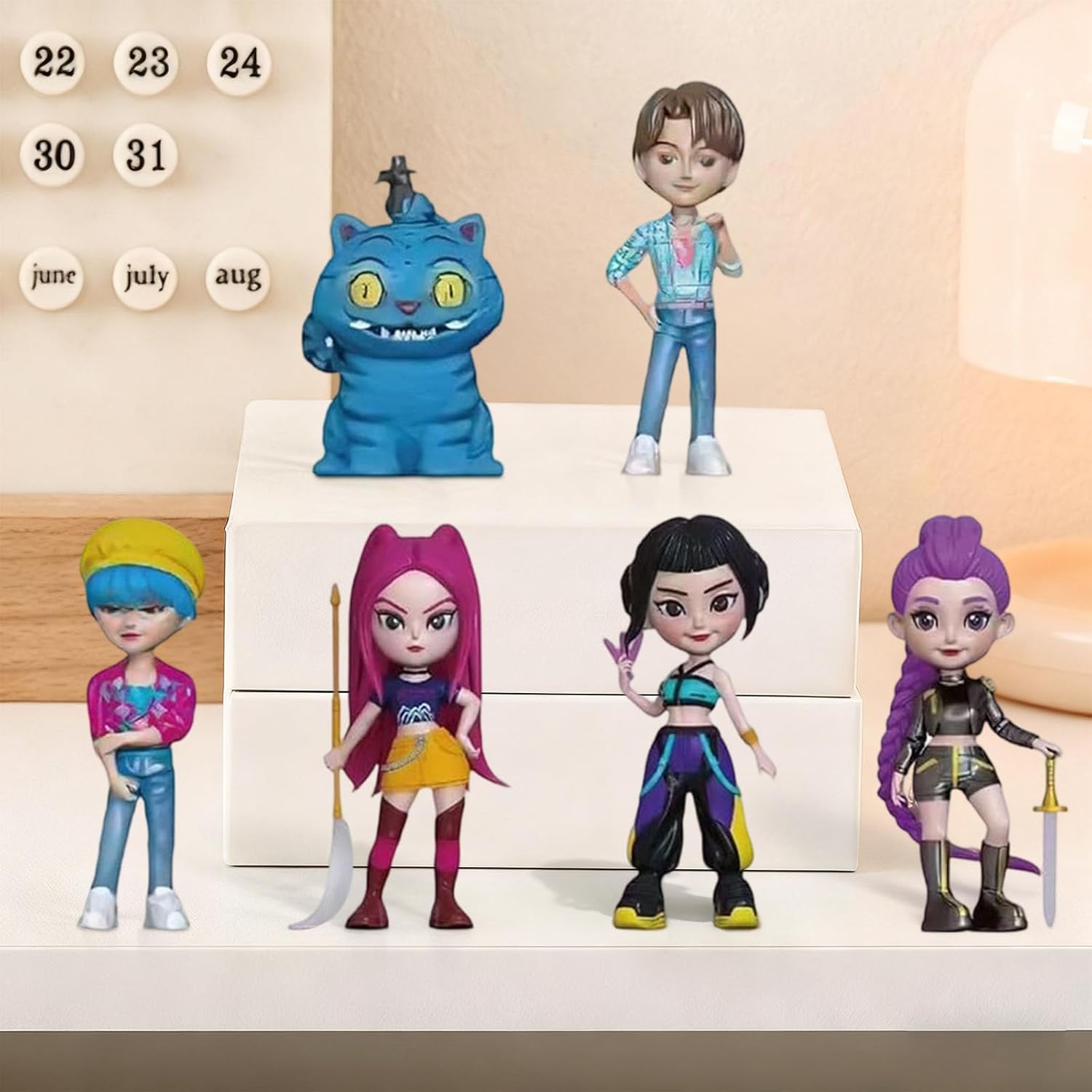 Genérico Set de Figuras Huntrix 6 Piezas – Muñecas Anime KKPop de Colección de De-Mon en PVC, Juguetes de Decoración para Regalo Original a Niños y Fans (#A) - Image 3