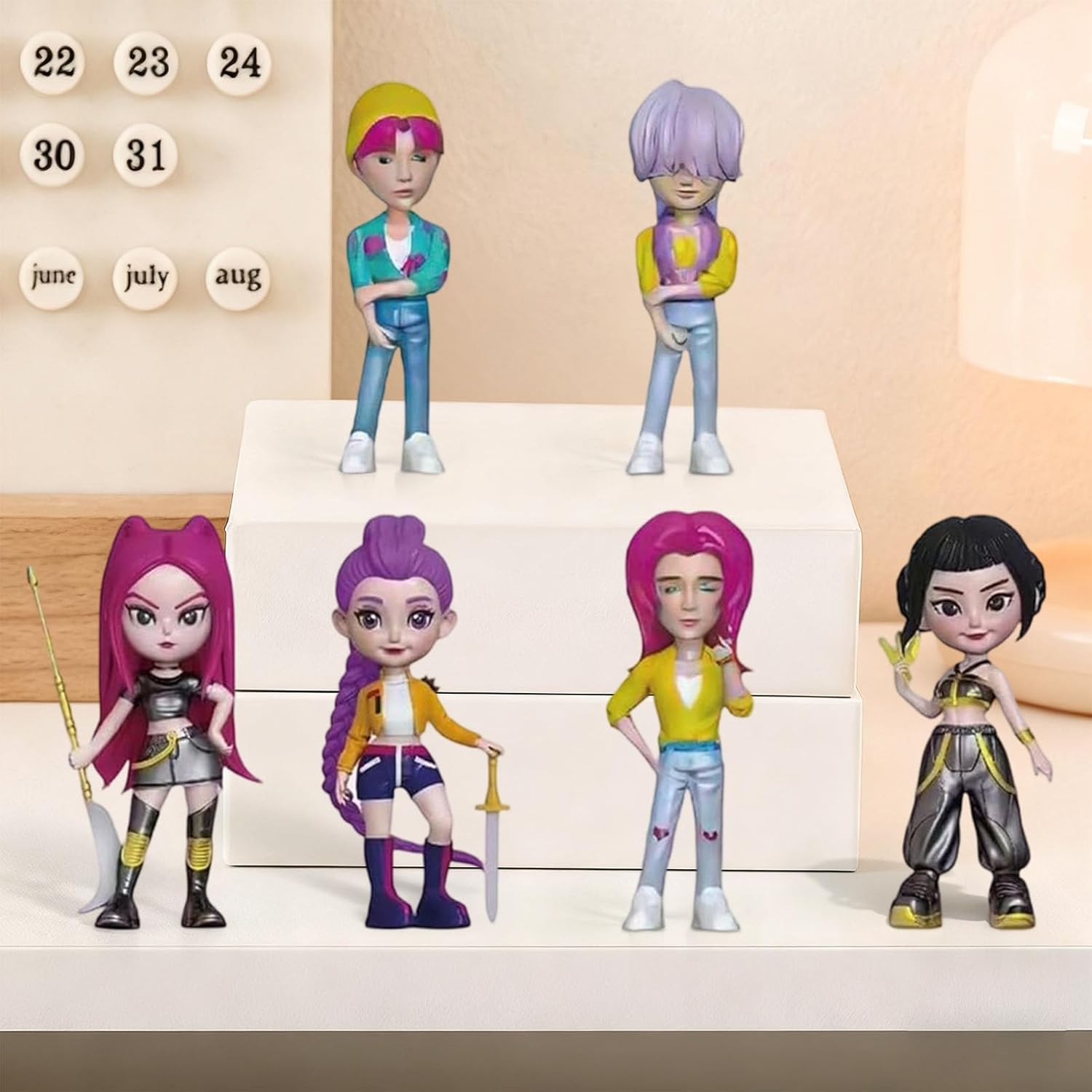 Genérico Set de Figuras Huntrix 6 Piezas – Muñecas Anime KKPop de Colección de De-Mon en PVC, Juguetes de Decoración para Regalo Original a Niños y Fans (#B) - Image 5