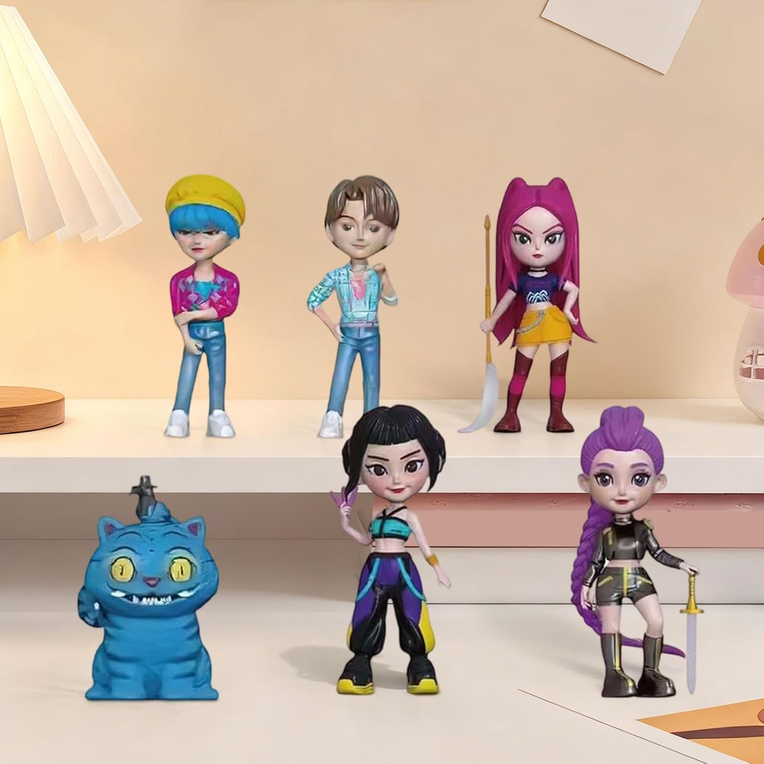 Genérico Set de Figuras Huntrix 6 Piezas – Muñecas Anime KKPop de Colección de De-Mon en PVC, Juguetes de Decoración para Regalo Original a Niños y Fans (#A) - Image 4